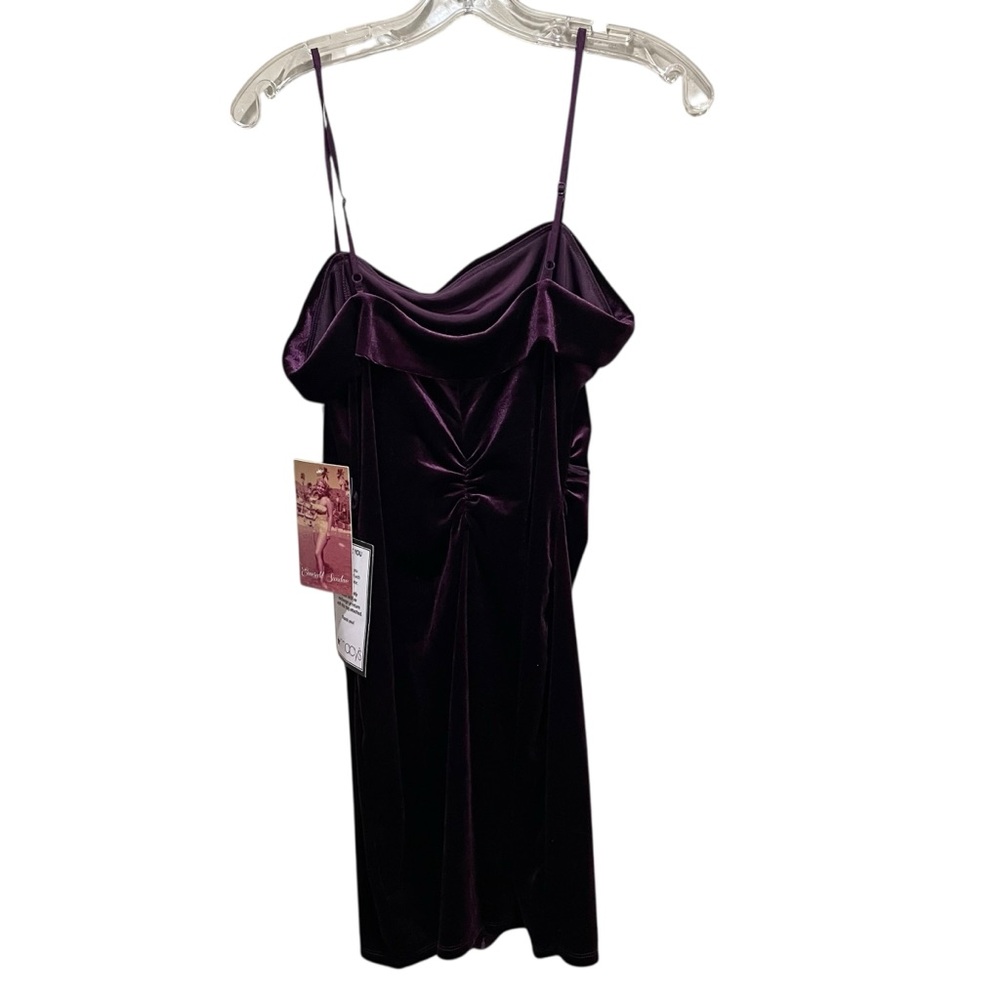 Emerald Sundae Velvet Off Shoulder Bodycon Dress Purple Women Size Large NWT - Picture 6 of 9